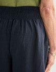 Ella J Linen Crop Pant, Navy product photo View 05 S