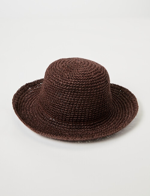 Zest Resort Crochet Bucket Hat, Chocolate product photo
