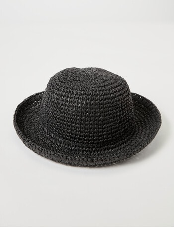 Zest Resort Crochet Bucket Hat, Black product photo