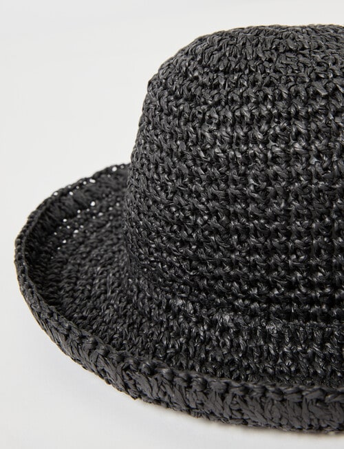 Zest Resort Crochet Bucket Hat, Black product photo View 03 L
