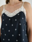 Whistle Sleep Cotton Strappy Nightie, Navy Print product photo View 04 S