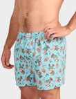 Mitch Dowd Guilty Elf Cotton Woven Christmas Boxer, Aqua product photo View 03 S