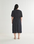 Studio Curve Drawcord Empire Dress, Spot Navy & White product photo View 02 S