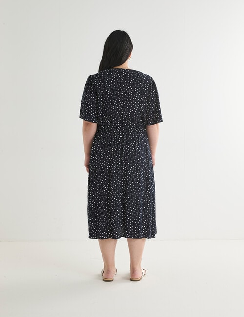 Studio Curve Drawcord Empire Dress, Spot Navy & White product photo View 02 L