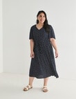 Studio Curve Drawcord Empire Dress, Spot Navy & White product photo View 03 S