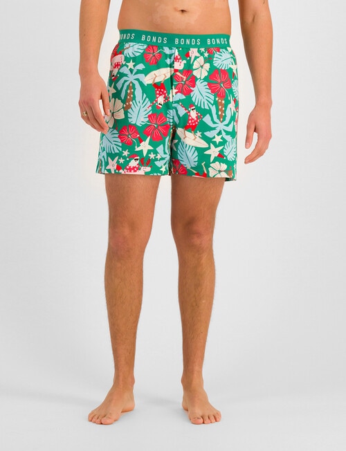 Bonds Surfing Santa Christmas Sleep Short, Surfing Santa Green product photo