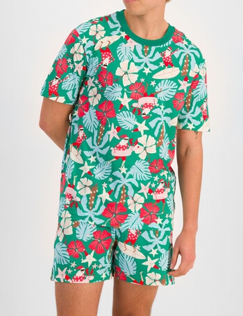 Bonds Surfing Santa Christmas Sleep Tee, Surfing Santa Green product photo