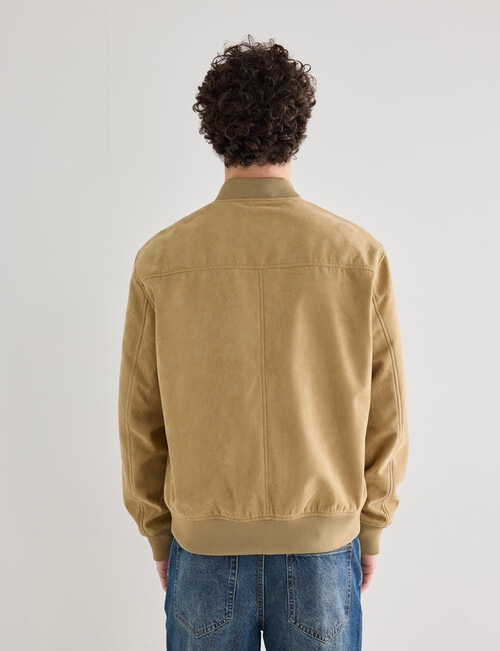 Gasoline Suede Bomber, Tan product photo View 02 L