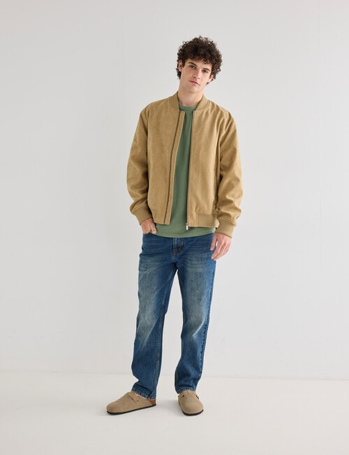Gasoline Suede Bomber, Tan product photo View 03 L
