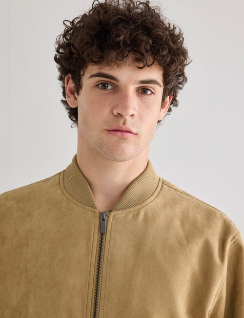Gasoline Suede Bomber, Tan product photo View 05 L