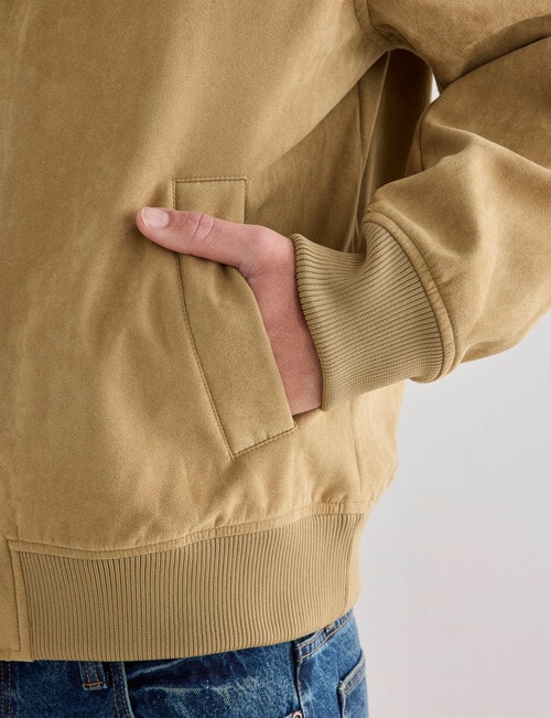 Gasoline Suede Bomber, Tan product photo View 06 L