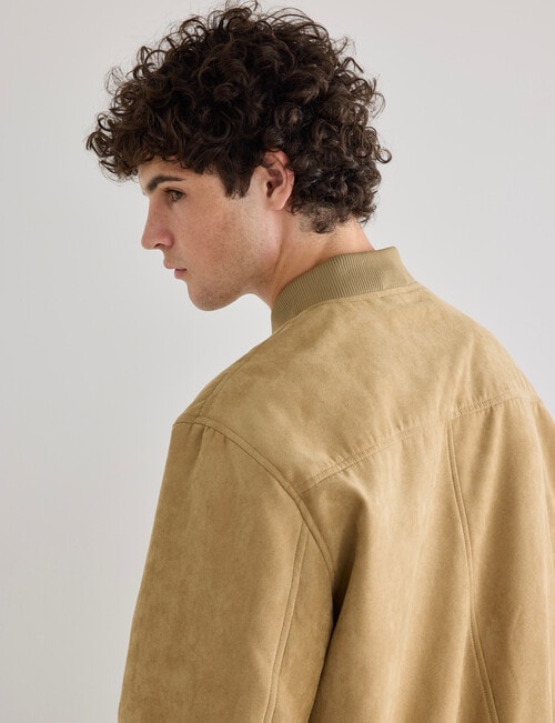 Gasoline Suede Bomber, Tan product photo View 07 L