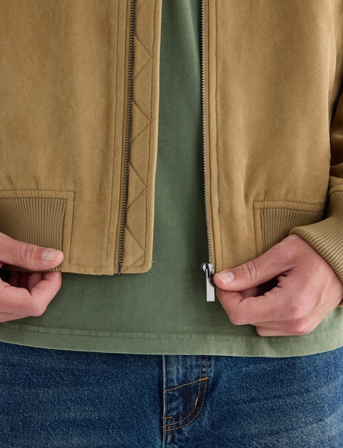 Gasoline Suede Bomber, Tan product photo View 08 L