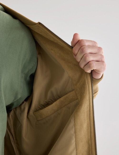 Gasoline Suede Bomber, Tan product photo View 09 L