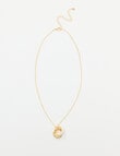 Whistle Enamel Ring Necklace, Ivory & Gold Tone product photo