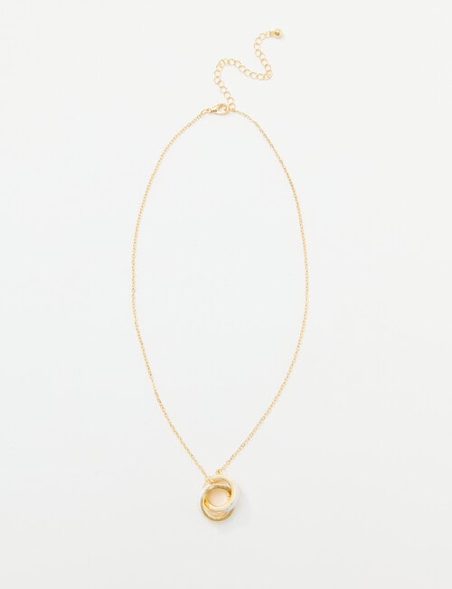 Whistle Enamel Ring Necklace, Ivory & Gold Tone product photo