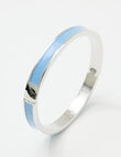 Whistle Enamel Hinge Bangle, Blue & Silver Tone product photo View 02 S