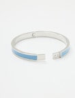 Whistle Enamel Hinge Bangle, Blue & Silver Tone product photo View 03 S