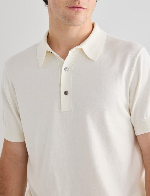 Gasoline Savant Knit Polo Shirt, White product photo View 05 L