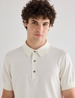 Gasoline Savant Knit Polo Shirt, White product photo
