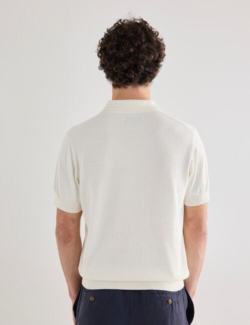 Gasoline Savant Knit Polo Shirt, White product photo View 02 L
