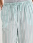 Mineral Sleep Cropped Pant, Mint Stripe product photo View 04 S
