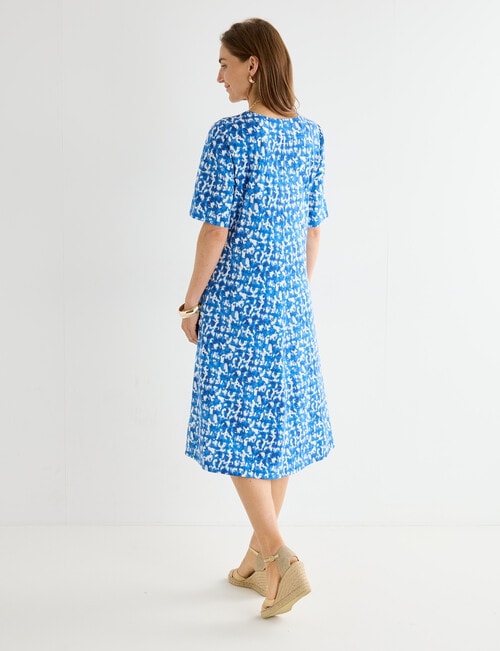 Ella J Knit Dress, Bright Blue Print product photo View 02 L