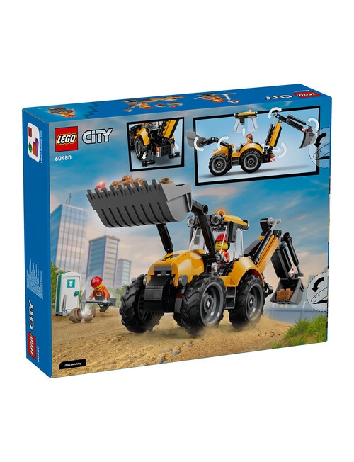 LEGO City City Yellow Backhoe Loader Construction, 60480 product photo View 02 L
