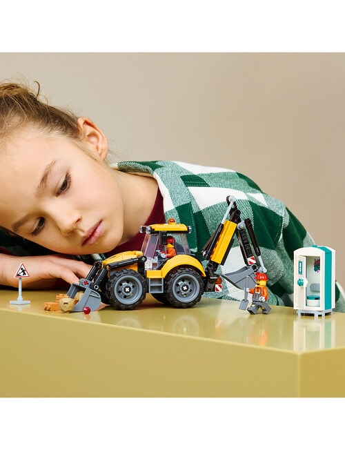 LEGO City City Yellow Backhoe Loader Construction, 60480 product photo View 06 L