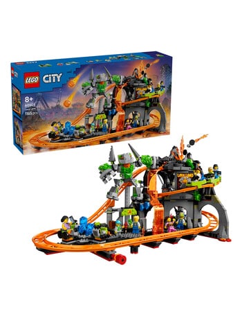LEGO City City Lava Land Roller Coaster Park Building, 60501 product photo