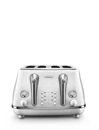 DeLonghi Icona Capitals 4 Slice Toaster, White, CTOC4003.IW product photo