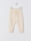 Little Bundle Essential Unisex Pant, Oat Marle Stripe product photo