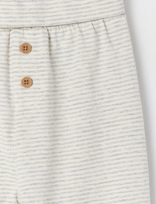 Little Bundle Essential Unisex Pant, Grey Marle Stripe product photo View 02 L