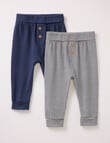 Little Bundle Essentials Pants Set, 2-Piece, Navy & Navy Stripe product photo