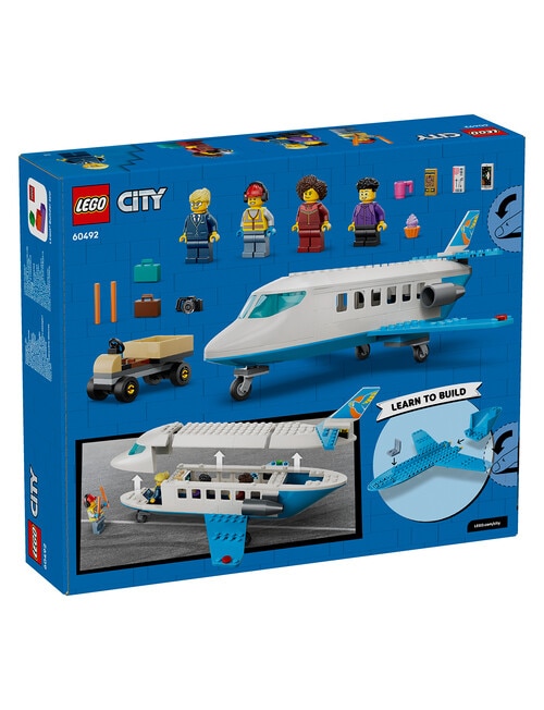 LEGO City City Passenger Jet Airplane Toy Building Set, 60492 product photo View 02 L