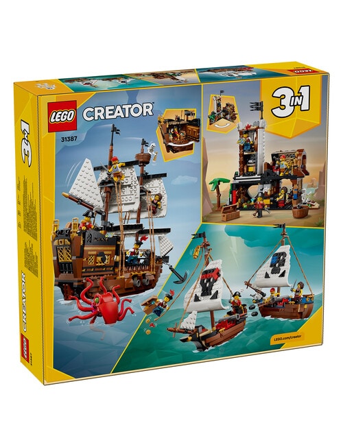 LEGO Creator 3-in-1 Creator 3 in 1 Iconic Pirate Ship Toy, 31387 product photo View 02 L