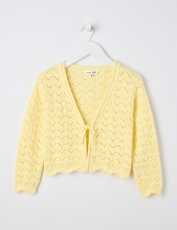 Mac & Ellie Tie Front Caridgan, Lemon product photo