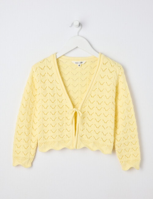 Mac & Ellie Tie Front Caridgan, Lemon product photo