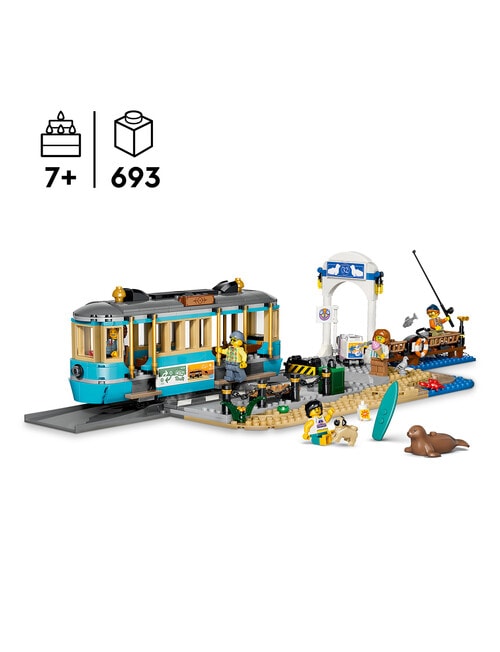 LEGO City City Classic Beach Streetcar Train Toys, 60506 product photo View 06 L