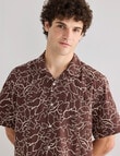 Gasoline Cuban Flora Shirt, Chocolate product photo