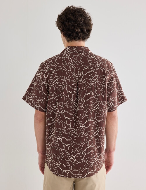 Gasoline Cuban Flora Shirt, Chocolate product photo View 02 L