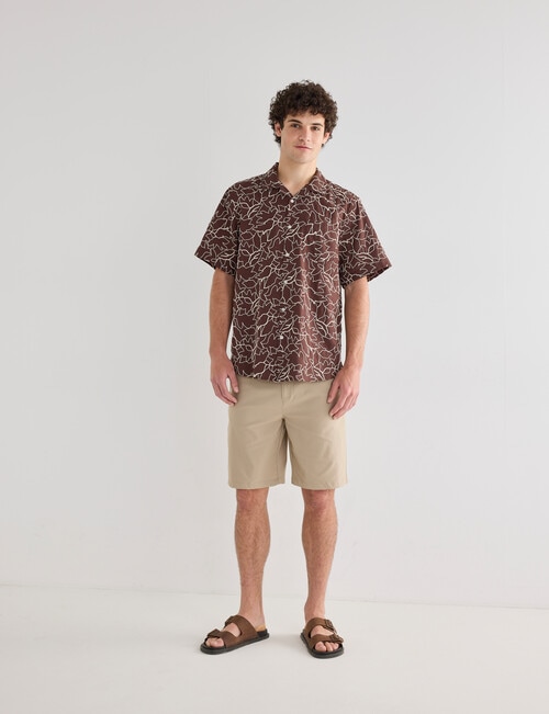 Gasoline Cuban Flora Shirt, Chocolate product photo View 03 L