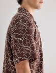 Gasoline Cuban Flora Shirt, Chocolate product photo View 05 S