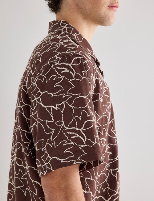 Gasoline Cuban Flora Shirt, Chocolate product photo View 05 L