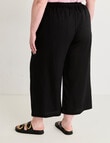 Amy & Ivy Drawcord Wide Leg 7/8 Pant, Black product photo View 02 S