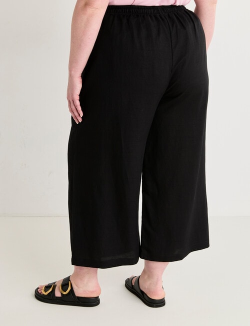 Amy & Ivy Drawcord Wide Leg 7/8 Pant, Black product photo View 02 L