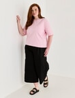 Amy & Ivy Drawcord Wide Leg 7/8 Pant, Black product photo View 03 S