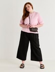 Amy & Ivy Drawcord Wide Leg 7/8 Pant, Black product photo View 05 S