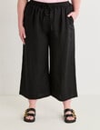 Amy & Ivy Drawcord Wide Leg 7/8 Pant, Black product photo View 06 S
