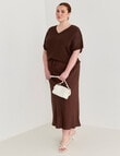 Amy & Ivy Tie Front Bias Cut Skirt, Chocolate product photo View 03 S